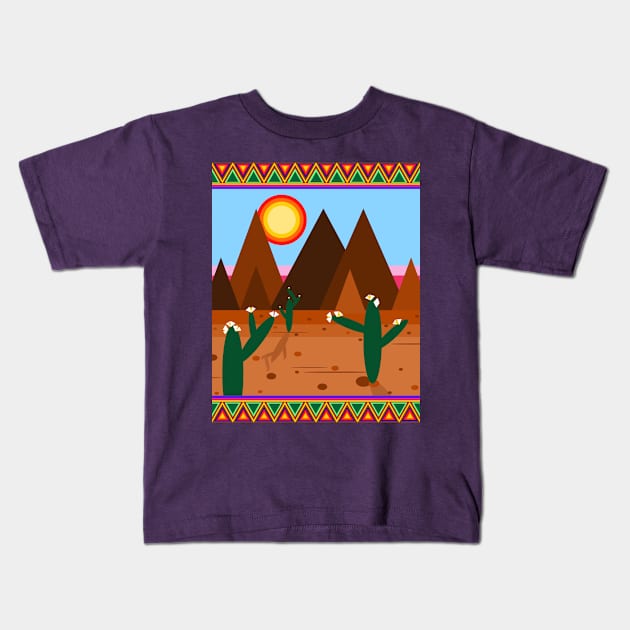 Sunset in the desert Kids T-Shirt by antArctica 